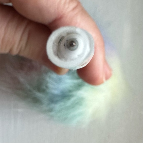 Justice Girls Tie Dye Unicorn Rainbow Pom Pom Fluffy Blue Pen with Tip Cover - Picture 15 of 16